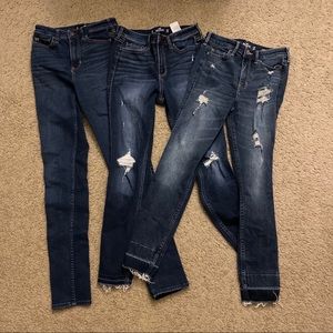 3 Hollister jeans size 1